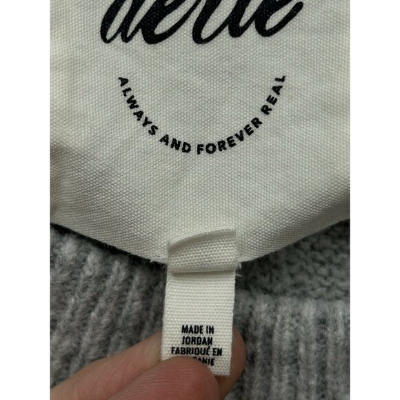 Aerie Sweater Womens XL Grey Chunky Cable Knit Soft Cozy Oversized Stretch 2024 - Picture 6 of 9